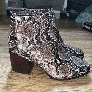 Blonde Snakeskin Boots